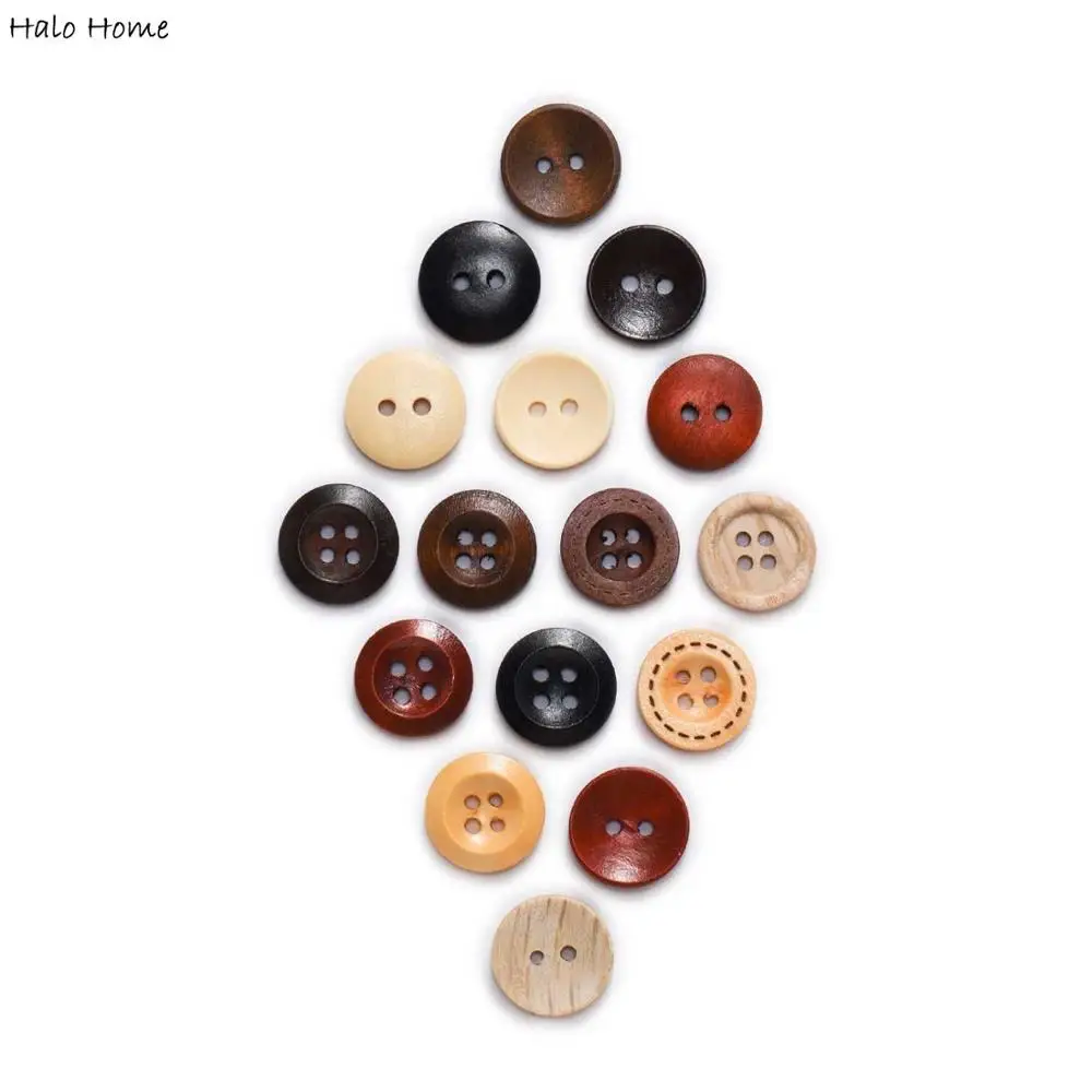 2 Hole Round Bread type Wooden Buttons Sewing Scrapbook Clothing Crafts Gift Sweaters Handwork Home DIY Accessories 10-25mm