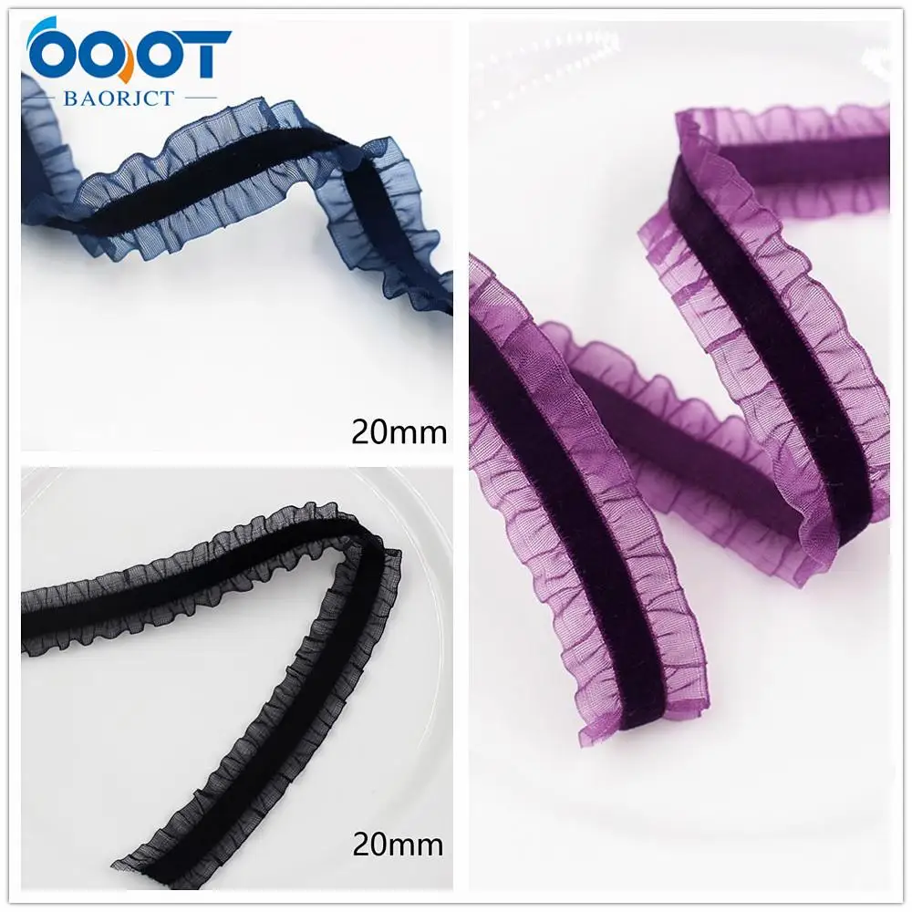 L-20718-709,10yards 3/4\'\'(20mm) Bilateral skirt Solid color elastic folds elastic hair band girl hair band DIY handmade material