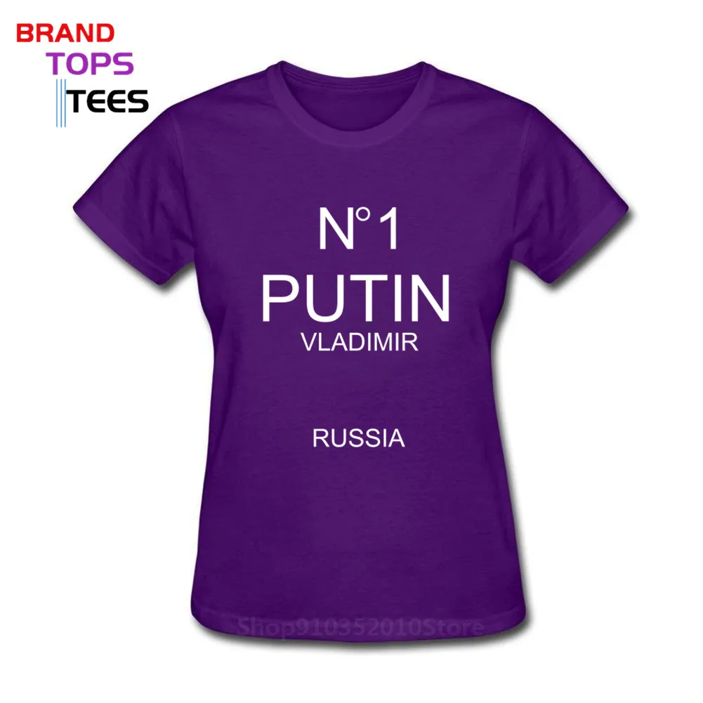 N1 Vladimir Putin Russia President T Shirt For Women Female Adult Round Collar Cotton Short Sleeve T-Shirt Tshirt Tops Tees