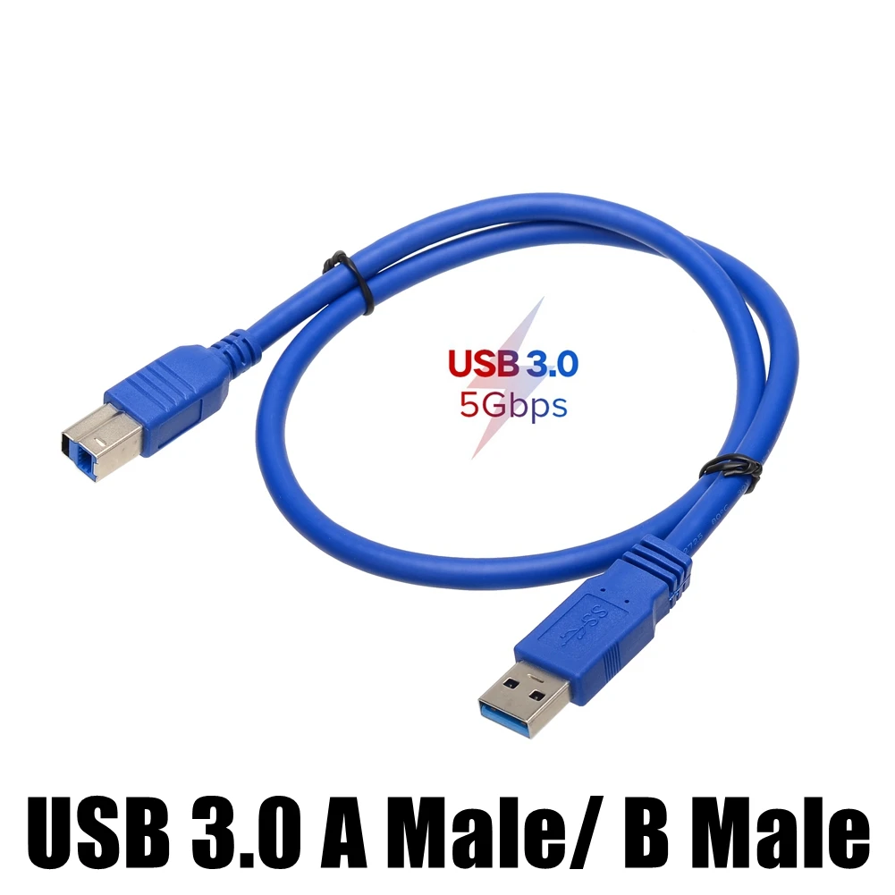 كابل طابعة USB 3.0 2.0 نوع a ذكر إلى B ذكر DAC كابل طابعة USB بطول متعددة 0.3 م/0.5 م/1 م/1.5 م/1.8 م/3 م/5 م