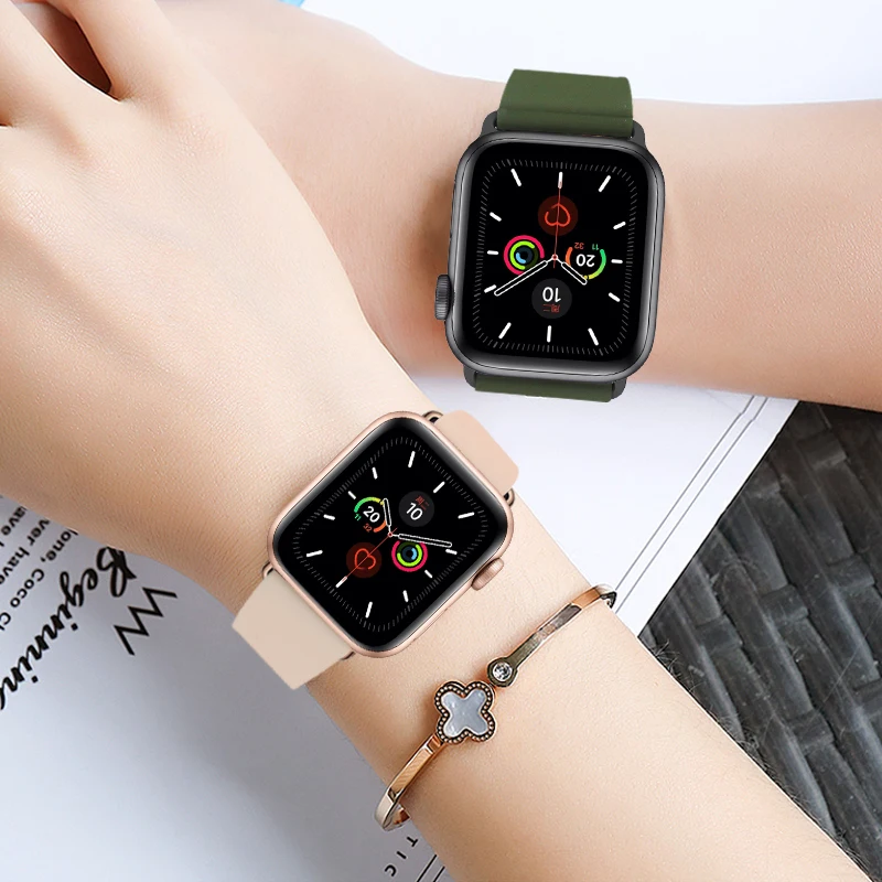 AKGLEADER Sport Solicone Band strap for Apple Watch Series 12345 40mm 44mm iwatch 38mm 42mm watchbands waterproof bands