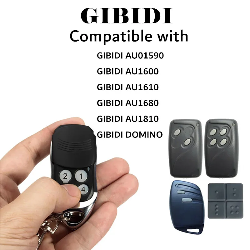 For GIBIDI AU01590 AU1600 AU1610 AU1680 AU1810 DOMINO Garage Remote Control Replacement 433.92MHz Rolling Code Gate Opener