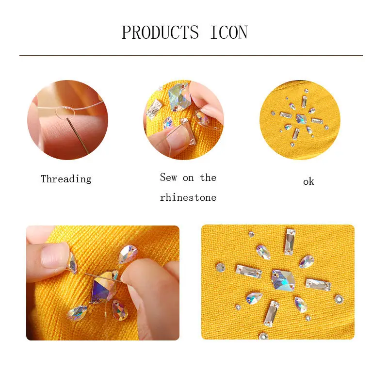 YANRUO 3200 Rivoli Color AB 8mm 10mm 12mm Charm Kristall Aufnähbare Elemente Strasssteine Dekoration für Mode, Leotard, Kleid, Gymnastik – Detail 10