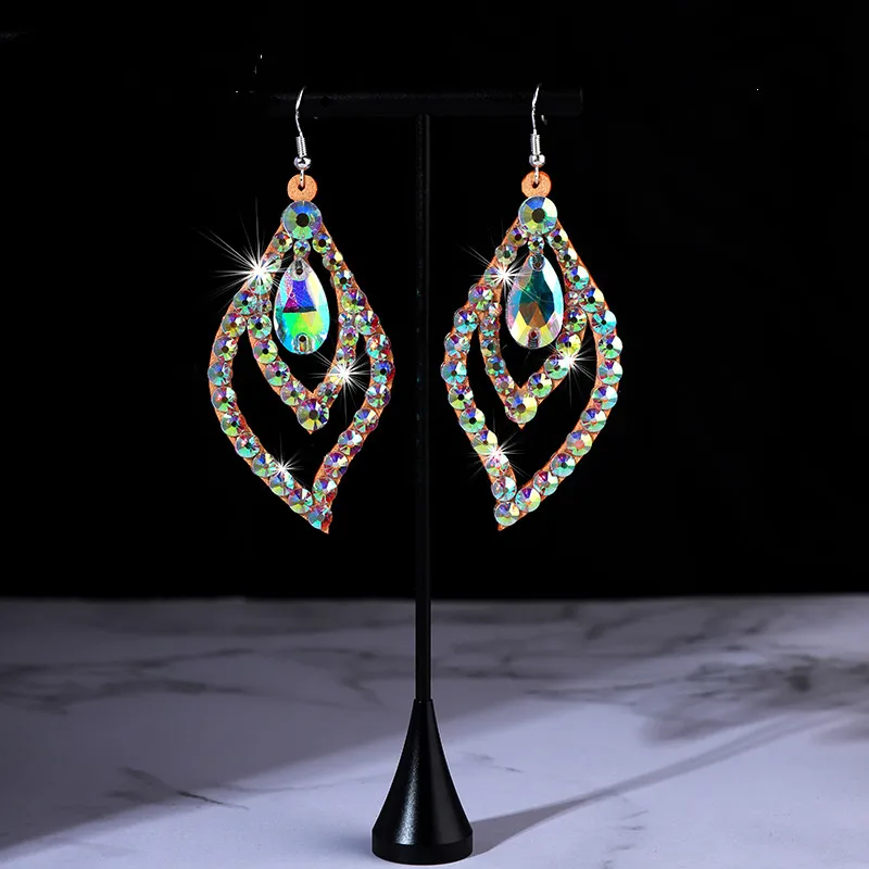 Belly Dance Earring Women Gypsy Jewelry Accessories Dancer Costume Dress Up Shine Rhinestone Double Sides 2 Pairs/ Pack New