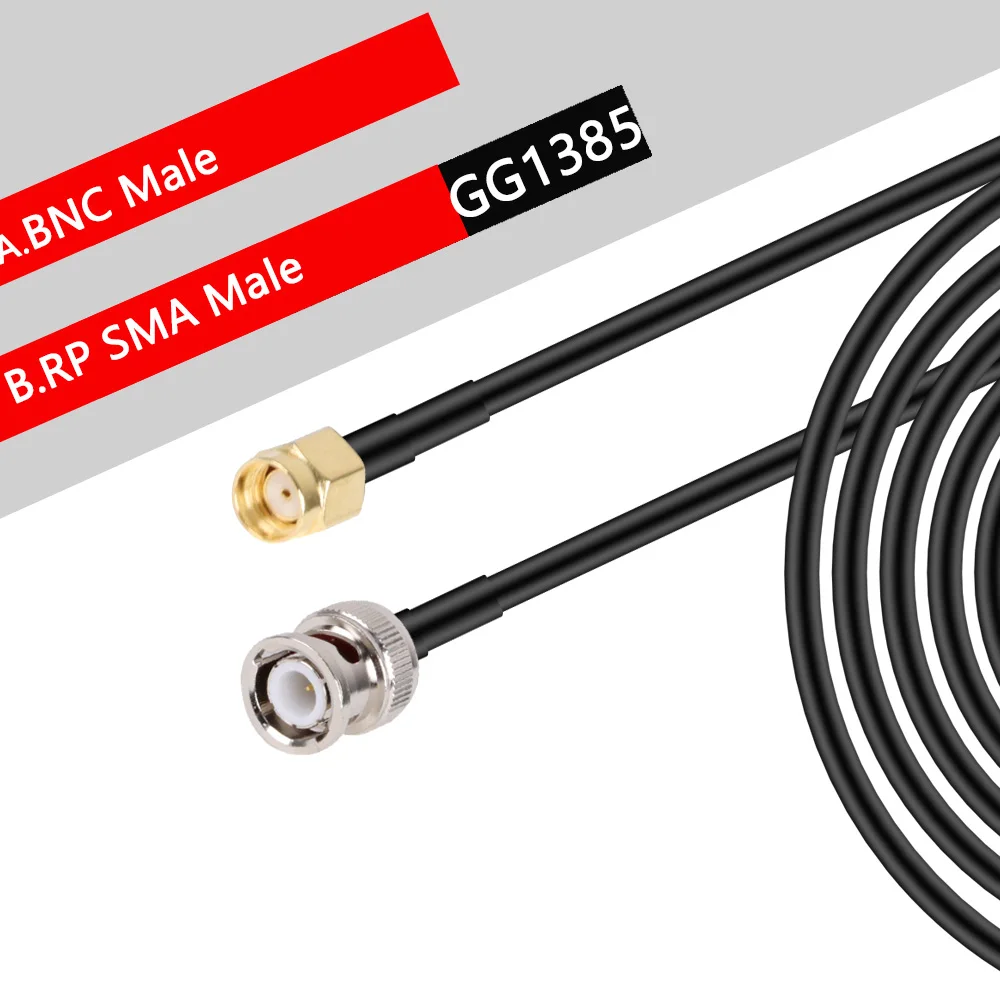 RG58 kabel BNC męskie do SMA wtyk męski RG-58 50 Ohm RF kabel przedłużający Adapter złącza zestaw kabla przedłużającego RF Pigtail 15CM 20CM 30CM