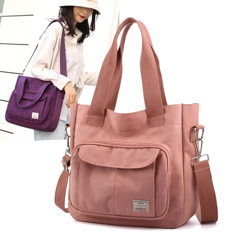 

Female Bag Shoppers Simple Fashion Zipper Handbags Shoulder Waterproof Large Capacity Tote Bags 2024 Women's Crossbody