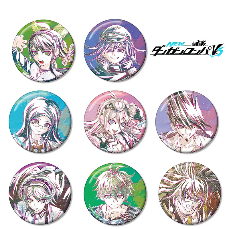 1pc 58MM Danganronpa V3 Kirigiri Kyouko Sayaka Badge Iron Metal Brooch Round Icons Button