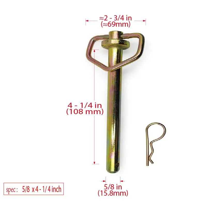 Anhängerkupplungsstift/Clip-Zubehör für Traktoren, Anhängerkupplungsstift mit Drehgriff, Heftungsstift mit Clip-Zubehör für Traktoren – Detail 1