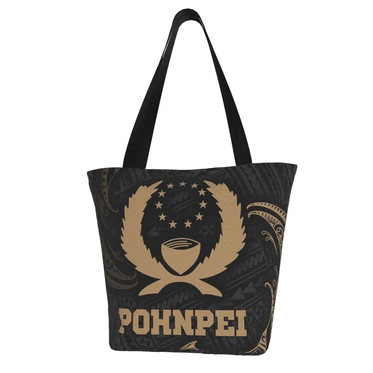 Summer Pohnpei Hawaii Polynesian Print Women Handbag Foldable & Reusable Beach Bag Large Capacity Canvas Travel Bag For Female