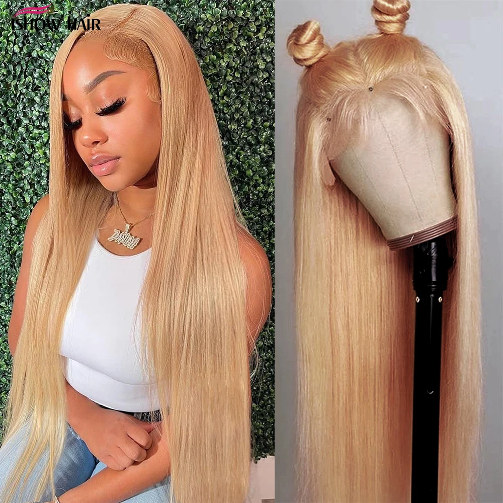 27 Color Lace Frontal Wig Brazilian Straight Honey Blonde 4x4 Lace Closure Wigs Human Hair 13X4 Lace Front Human Hair Wigs