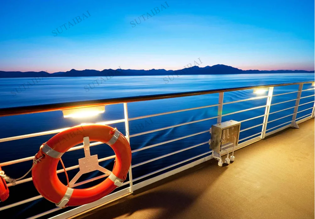 Cruise Ship Deck Ocean Backdrop Nautical Cruise Theme Party Photography Background 7x5ft Portrait Photo Shooting Props