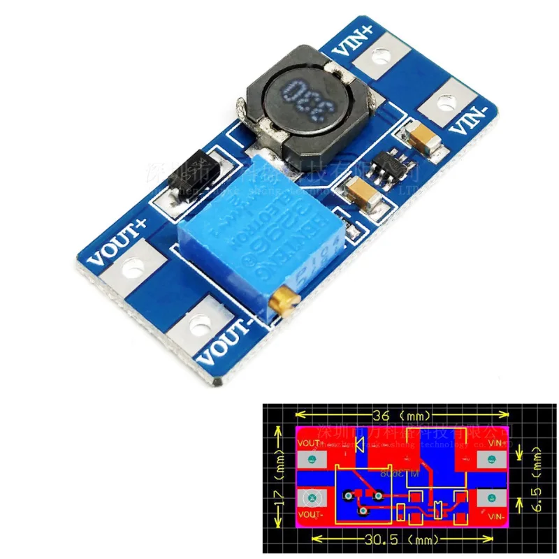 Przetwornica podwyższająca DC Boost 2A moduł zasilania IN 2V-24V do OUT 5V-28V regulowana płyta regulatora Dropship