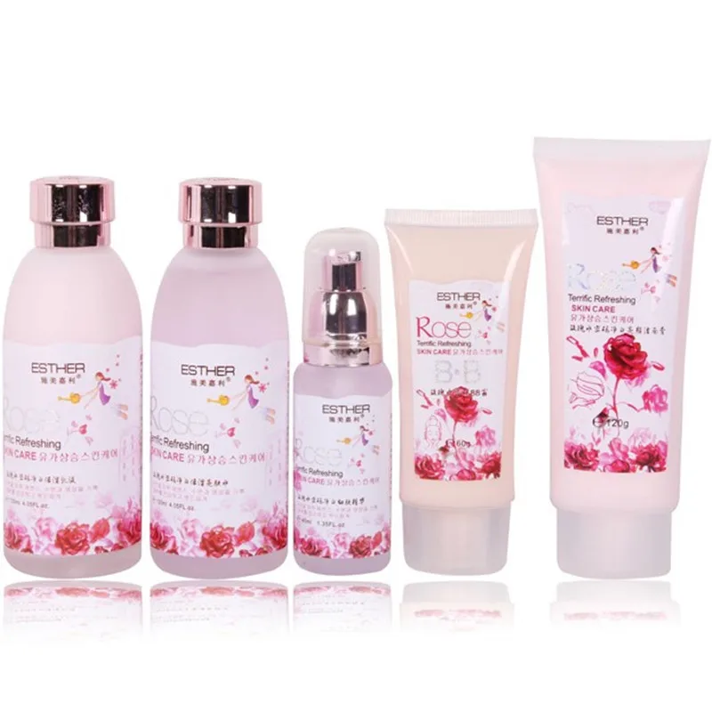 10PCS Set Rose Skin Care Skin Cream+Cleansing Cream+BB cream+Massage Cream