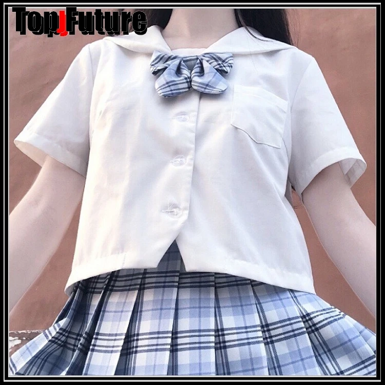 

Sapporo white school uniform Japanese department JK uniform basic sailor's uniform student's middle suit top shirt blouse