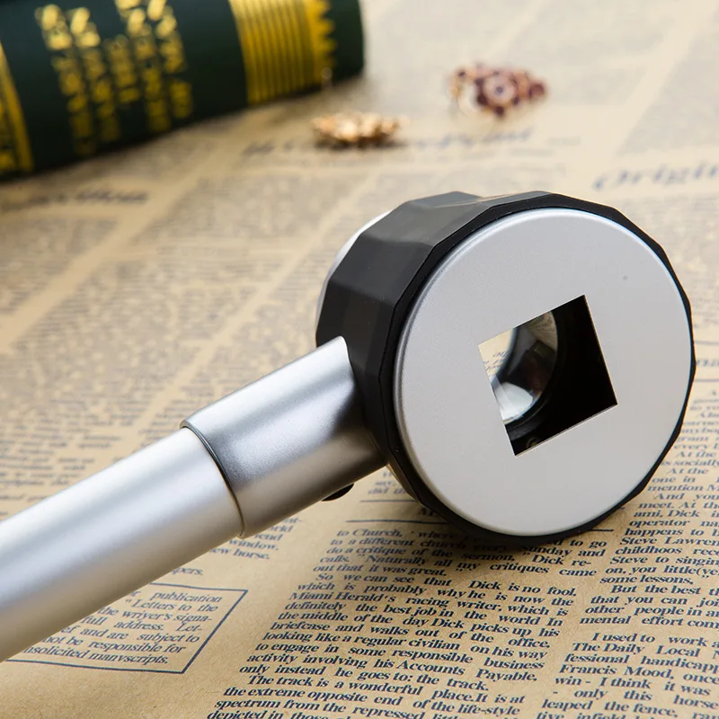 주얼리 우표 수집 독서용 휴대용 돋보기, 3 LED 조명 및 눈금 K9 광학 유리 렌즈, 10X 돋보기