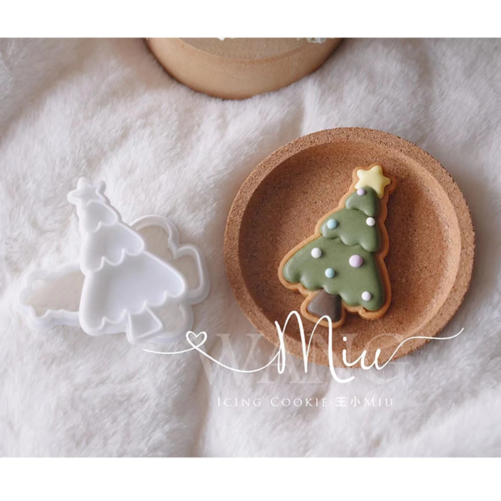 New Year Christmas Biscuit Mold Tiger Snowman Christmas Tree Cookie Cutter Xmas Sugarcraft Fondant Cake Decoration Tools Kitchen