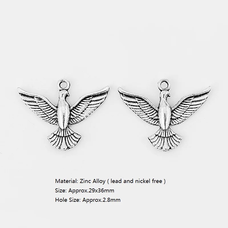 10pcs/set Retro Bird Pigeon Charms Pendants Accessories Animals Beads For DIY Necklace Earrings Bracelets Jewelry Making