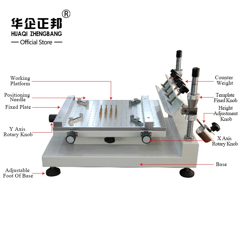 SMT Production Line ZB3040H  Smt Stencil Machine 250x400mm Manual High Precision Pcb Stencil Printer Solder Paste Printer