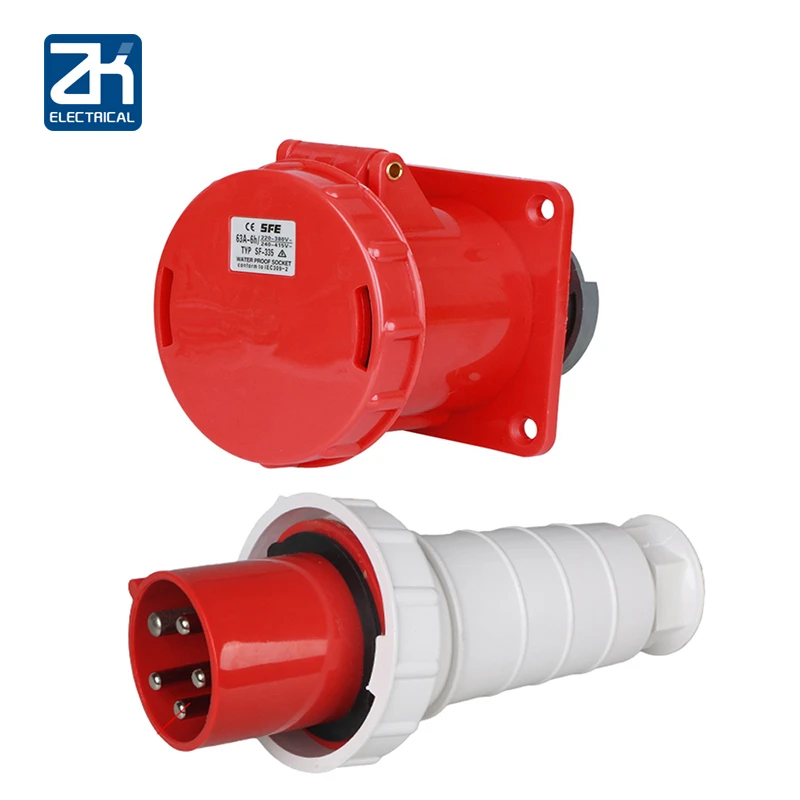 

SF-035 SF-335 IP65 waterproof industrial plug / concealed socket 63A 5-core 380V