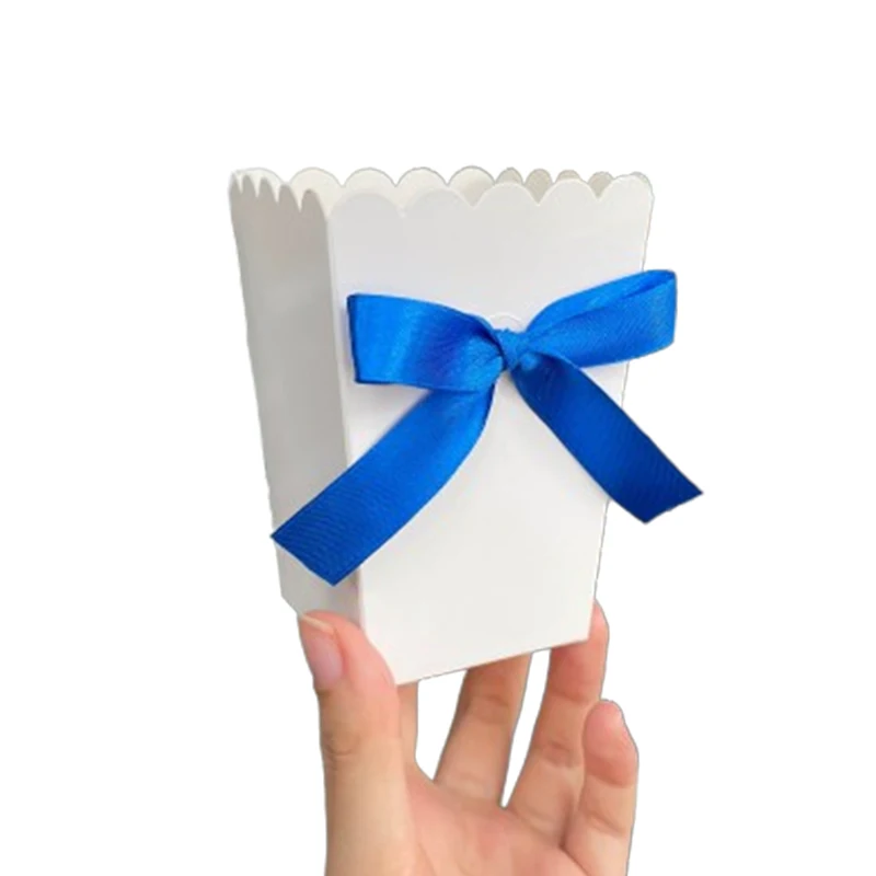 24 Pcs Bow Paper Popcorn Boxes with Bow Pop Favors Box Baby Shower Party Treat Favors Table Supplies Wedding Decoration - Image 6