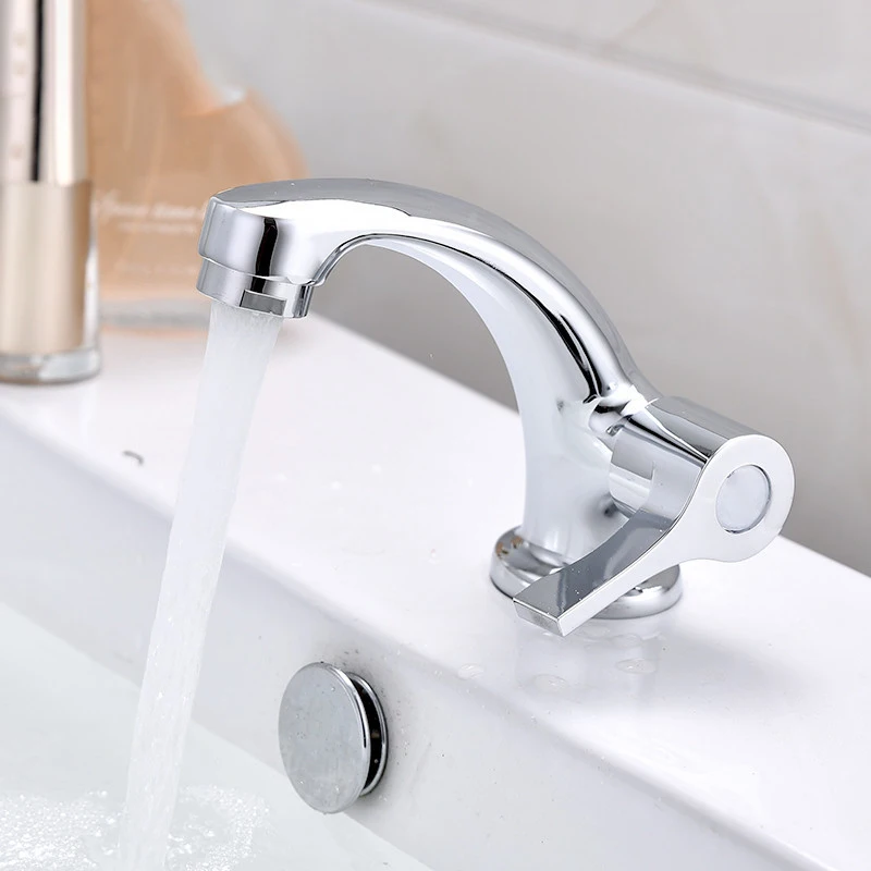 Single Cold Basin Faucet SDSN Electtropating Surface Bathroom Mixer Tap Quality Zinc Alloy Cold Basin Sink Tap Chrome Faucets