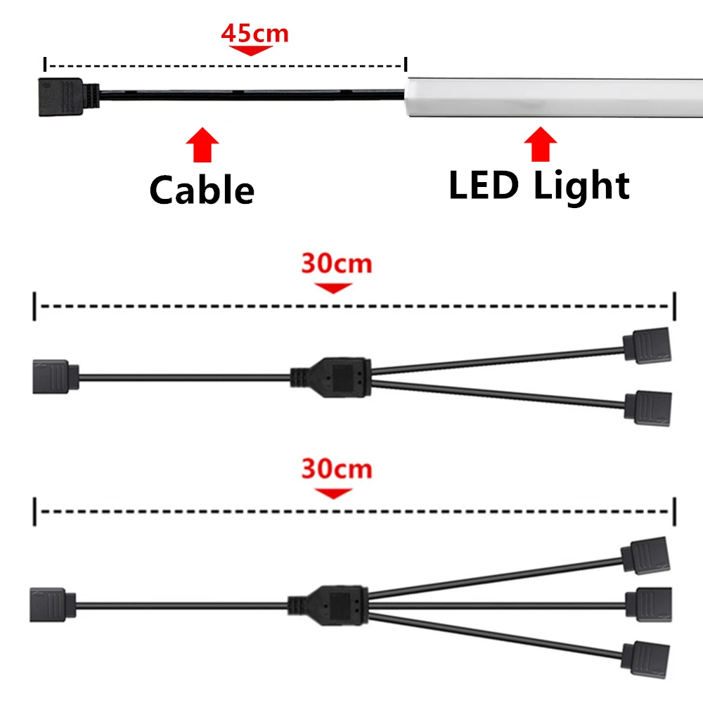 Imagem -04 - Chassi de Alumínio Endereçável do pc da Tira Clara do Diodo Emissor de Luz do Rgb de 5v 3pin com Lâmpada Multicolorida Magnética da Atmosfera da Cor para a Sincronização da Aura de Asus