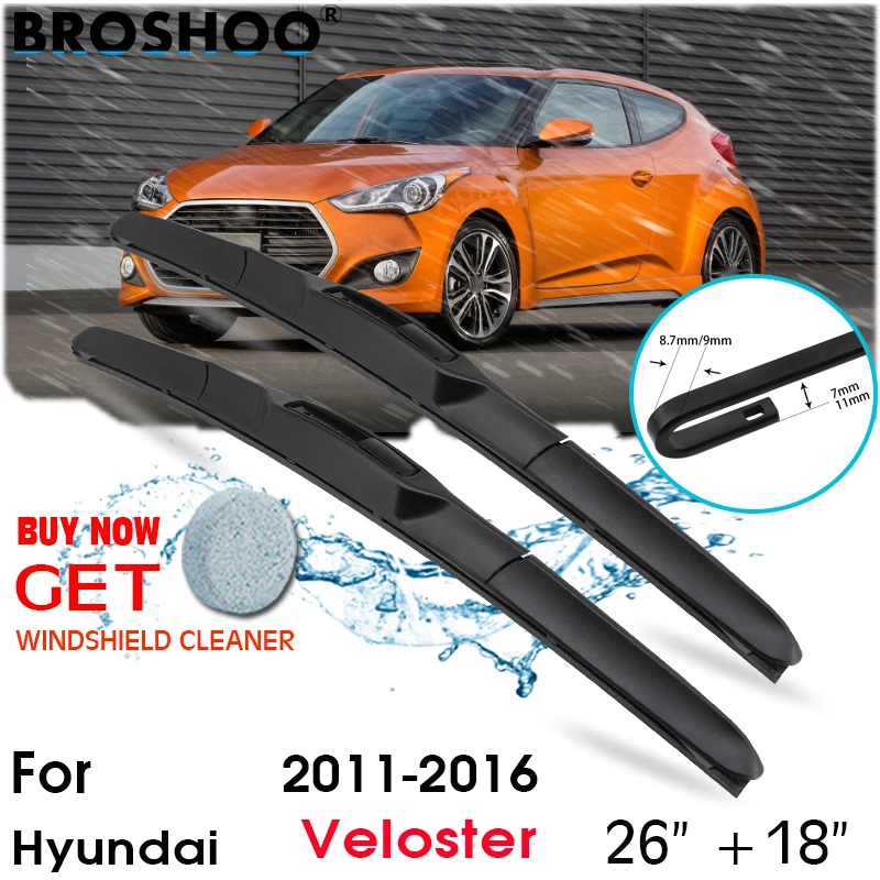 

Car Wiper Blade Front Window Windscreen Windshield Wiper Blades J hook Auto Accessories For Hyundai Veloster 26"+18" 2011-2016