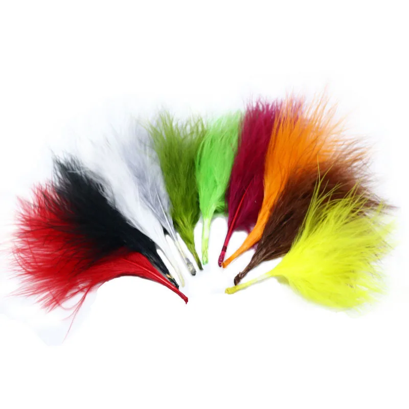 Selected 20feathers turkey marabou fly tying feathers for wooly bugger leech streamer fly tying materials