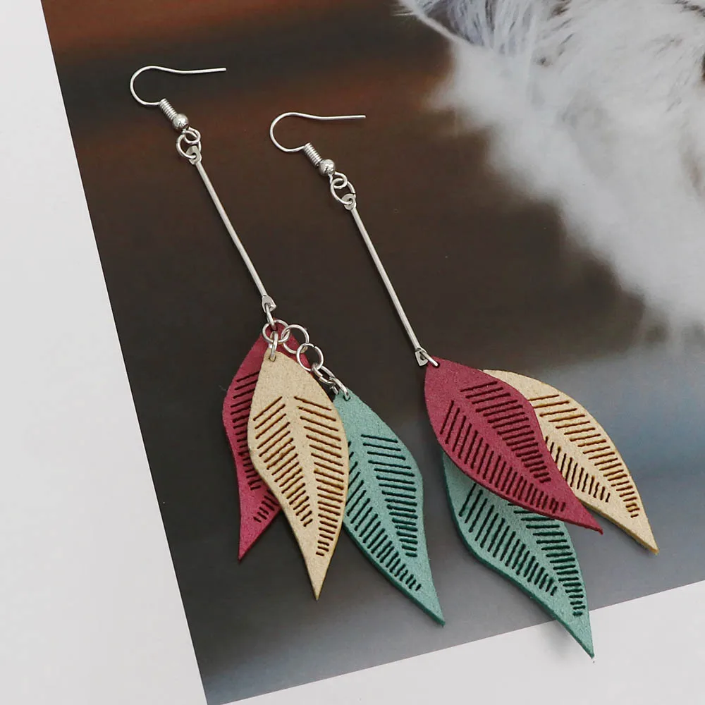 50/100Pcs Faux Leather Mix Small Leaves Tassel Jewelry Curtain Garments Decorative Accessories Key Bag Pendant Craft Tassels DIY