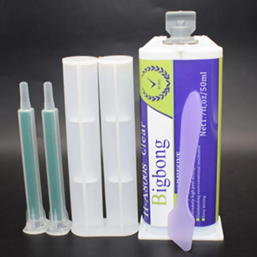 50 ml transparentes Epoxidharz, klare Epoxidharz-Mischung 1:1, struktureller AB-Klebstoff, 2 Stück statische Mischdüsen, Handpumpe und Mischspatel. – Detail 5