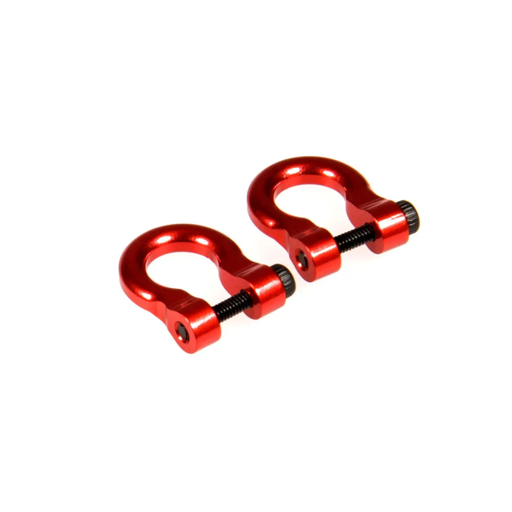 AXSPEED 2Pcs paraurti in metallo D-ring gancio di traino gancio per rimorchio per 1/10 RC Crawler Car TRX4 TRX6 Axial SCX10 90046 parti di