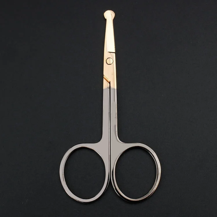 Tesoura de sobrancelha cabeça redonda ferramenta de beleza para rosto nariz removedor de pêlos cílios postiços pálpebras clipe ferramentas de maquiagem facial venda