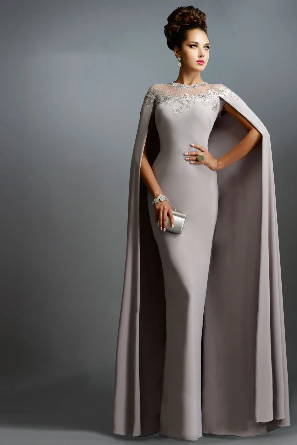 

vestido de noiva Long Mermaid Evening party prom gown With Cape 2025 Long Formal gowns abendkleider Mother of the Bride Dresses