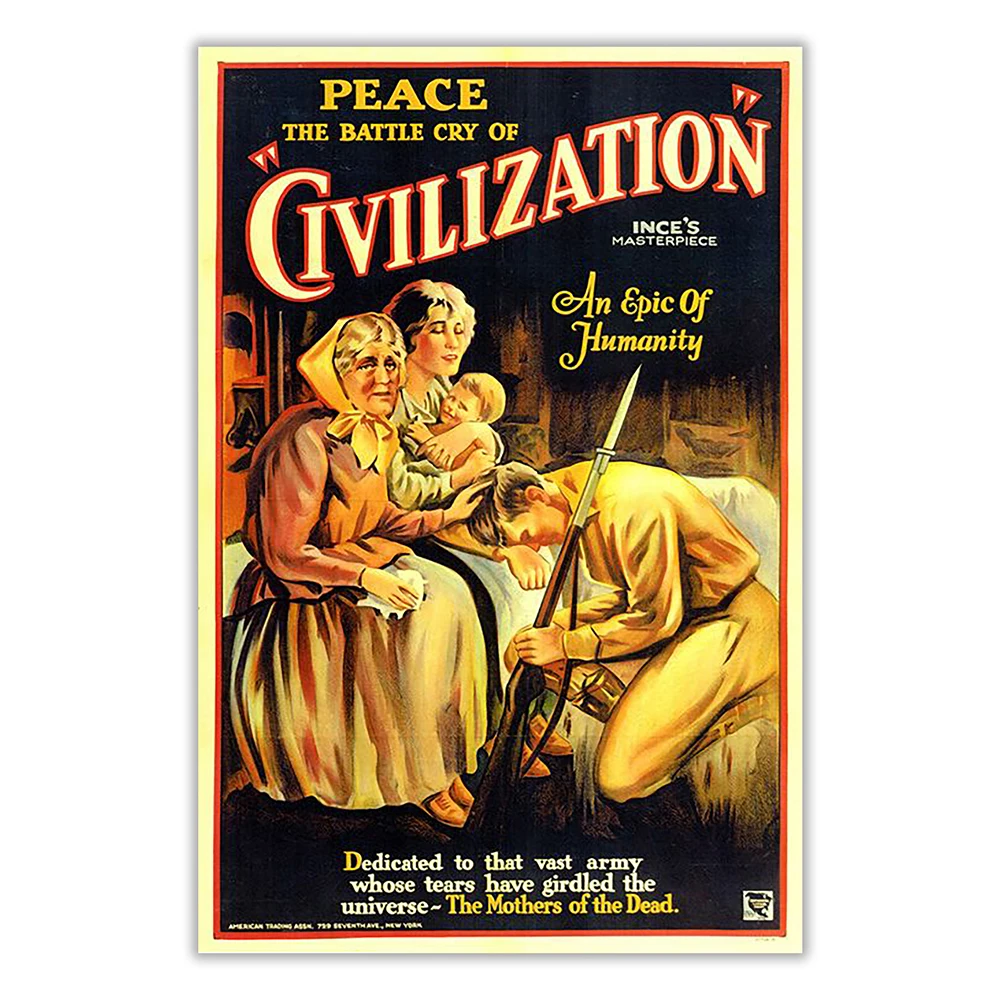 V2606 Civilization Vintage Classic Movie Wall Silk Cloth HD Poster Art Home Decoration Gift