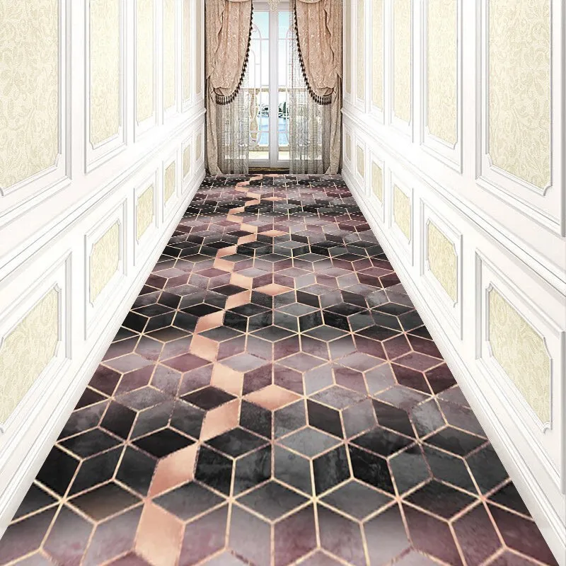 Reese Abstract Diamond Long Elevator Lobby Carpets Living Room Casino Anti Slip Area Rugs Stairway Hallway Corridor Aisle Hotel