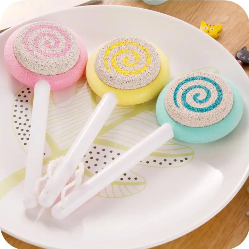 Cute lollipop fins scraper scrubber pedicure tool foot cleaning scrub crust remover scrub pumice for cleaning feet LX3237