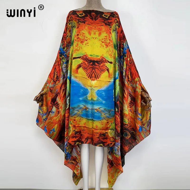 WINYI African Kaftan sexy okrycie plażowe up Beach Wear Oversize osłona do Bikini up Robe party holiday 2022 letnie ubrania dla kobiet