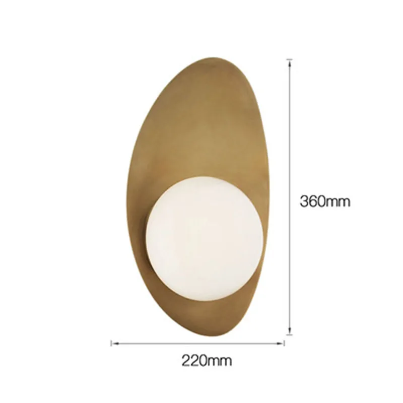 Nouvel Sconce Modern Oval Metal White Glass antique wall lamp Parlor Bedroom Surface Mount Golden Loft kitchen wall light