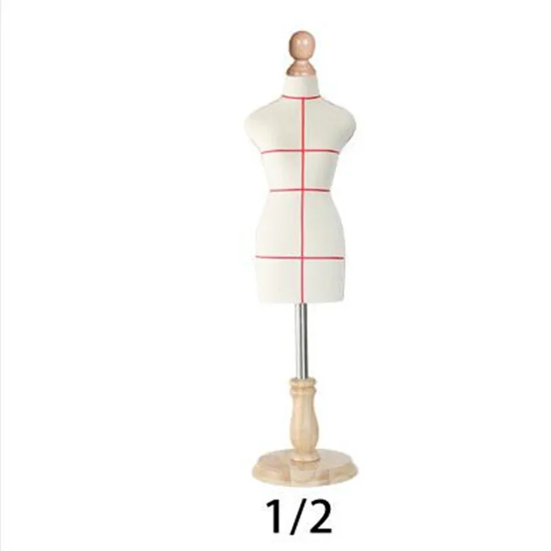 Sewing Female Mannequin Body for Clothes, Busto Dress Form, Standard 1:2 Scale, Wood Base Bust, Mini Size Can Pin, M00020H