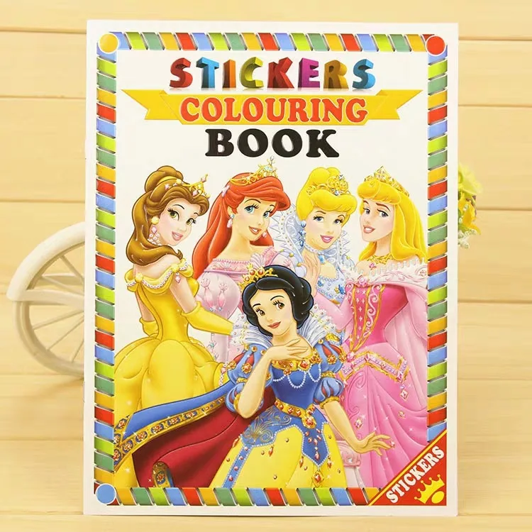 16-page Disney Frozen Princess Boys and Girls Coloring Book Sticker Book Children Adult Painting Picture Book Student Gift