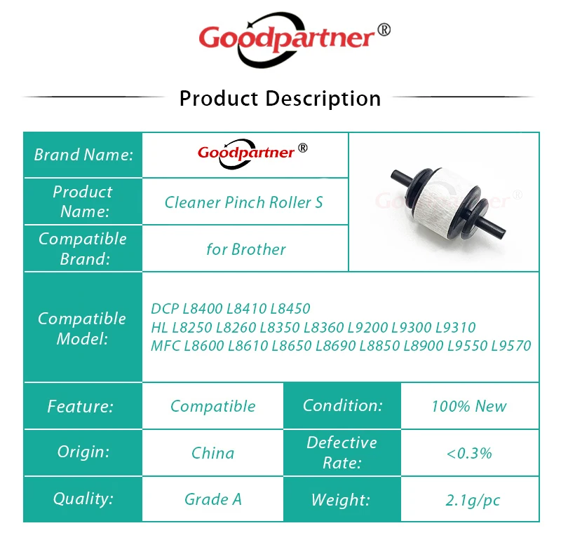 4X LY0634001 Cleaner Pinch Roller S for BROTHER L8250 L8260 L8350 L8360 L9200 L9300 L9310 L8600 L8610 L8650 L8690 L8850 L8900