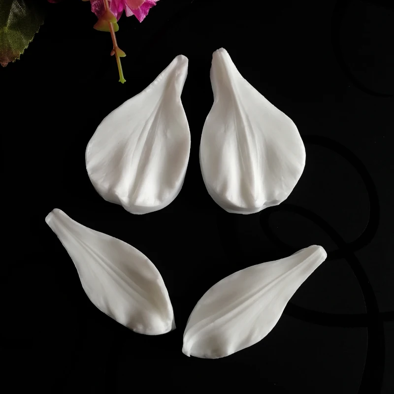 4pcs Lily Veiner Flower Petal Flower Silicone Mold Mould Cake Decorating Tool Chocolate Gumpaste Sugarcraft Kitchen Gadget M2463