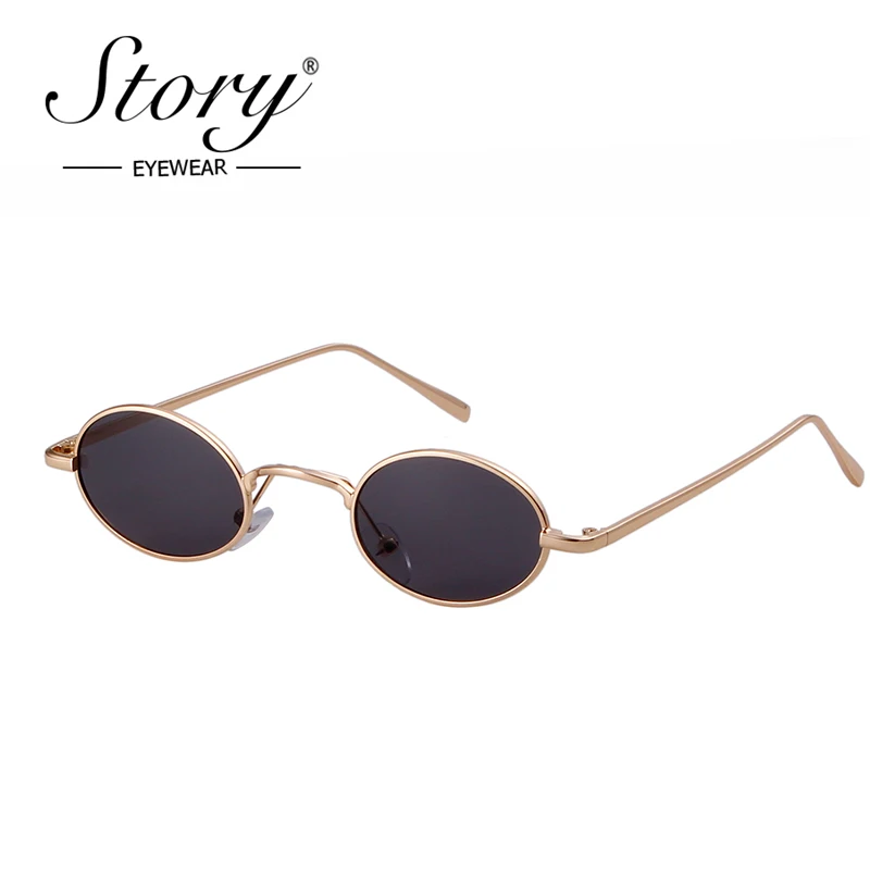 STORY 2018 New Fashion Gothic Steampunk Small Round Sunglasses Brand Design Vintage Retro Sun Glasses Oculos De Sol Feminino