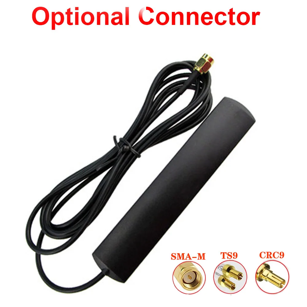 2pcs Universale WIFI Antenna 3G 4G LTE Patch  700-2700MHz 12dbi TS9 CRC9 SMA Male Connector Router Extension Cable