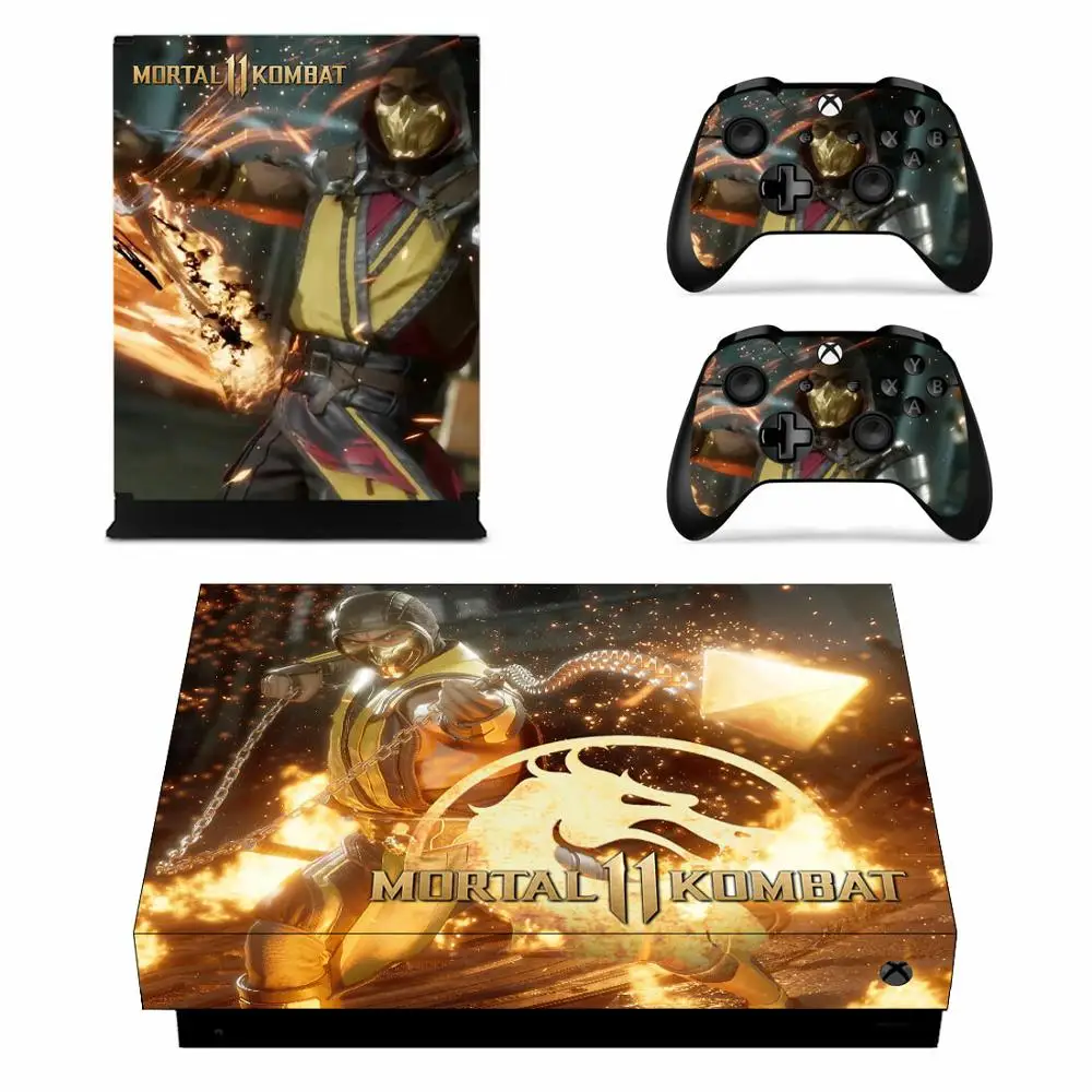 Mortal Kombat Dragon Full Cover Skin Console & Controller Decal Stickers for Xbox One X Skin Stickers Vinyl