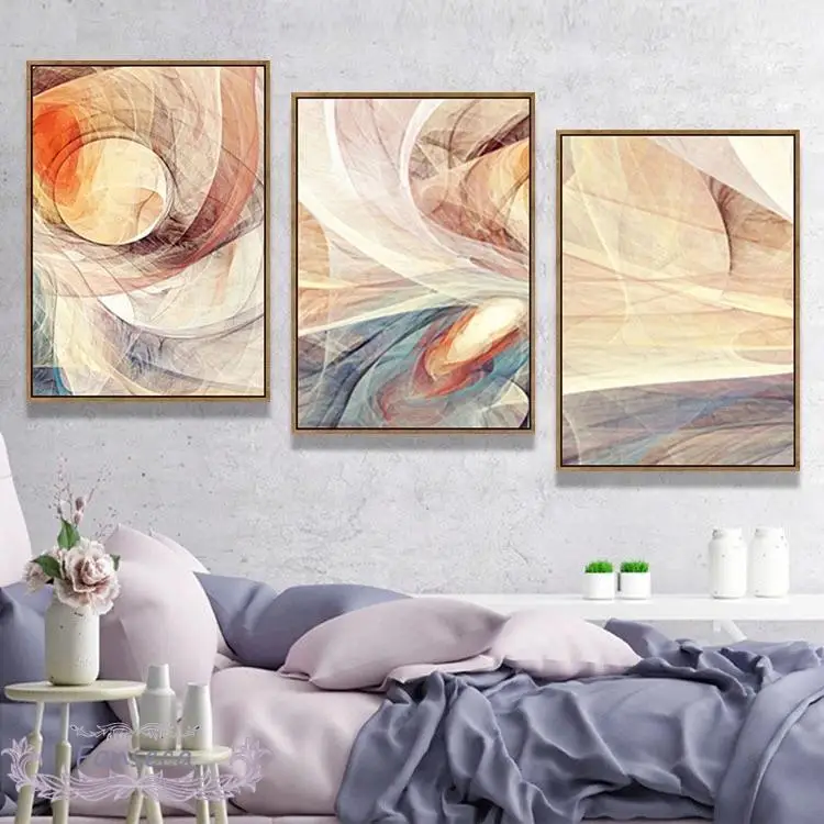 Misty Abstract Graphic Canvas Painting Modern Printed Poster Wall Art 3 Pieces Pictures for Living Room Scandinavian Home Decor