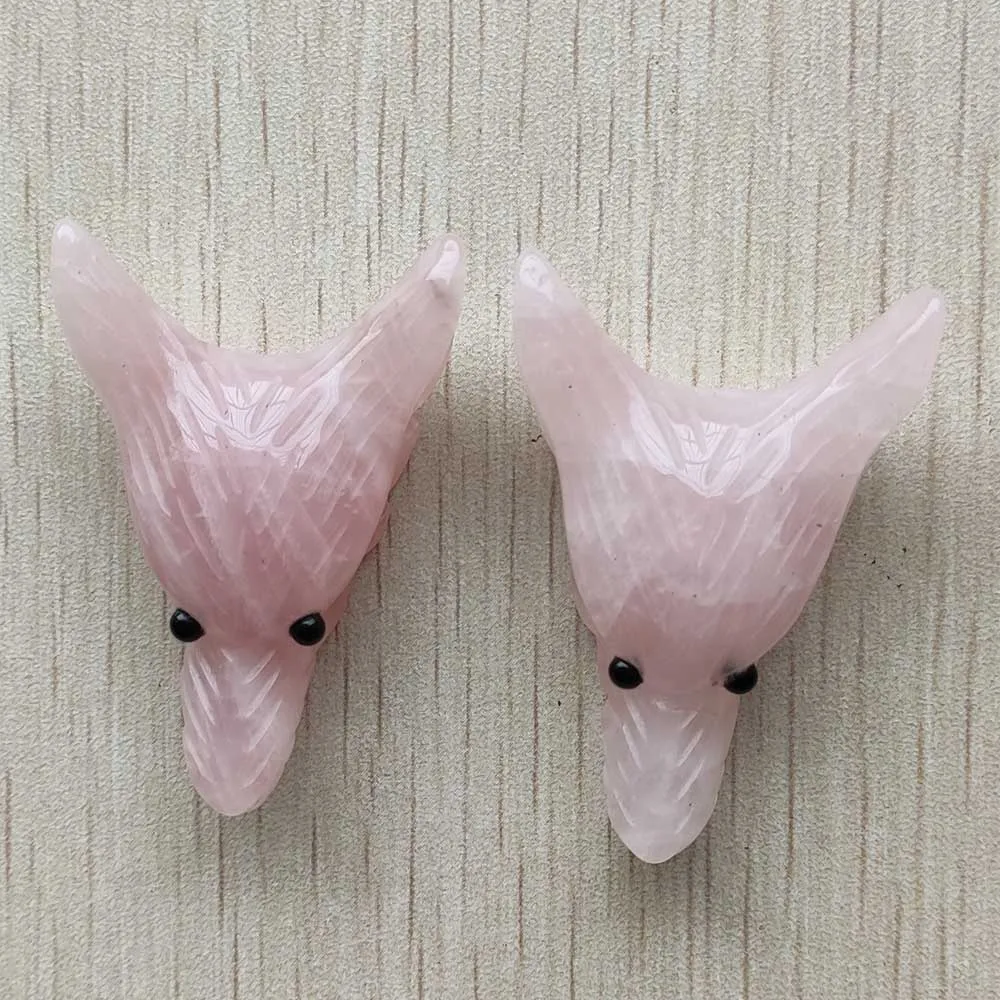 Wholesale 2pcs/lot New high quality natural stone Carved big Wolf Head shape Pendants for Necklace jewelry making free shipping