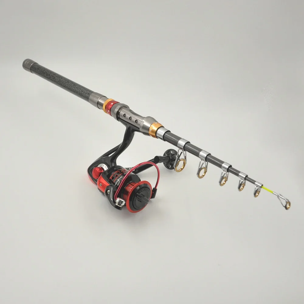 Portable Fishing Rod and Reel Set Tough Carbon Telescopic Travel Sea Boat Rock Rod Spinning Sea Rod All For Feeder Fishing