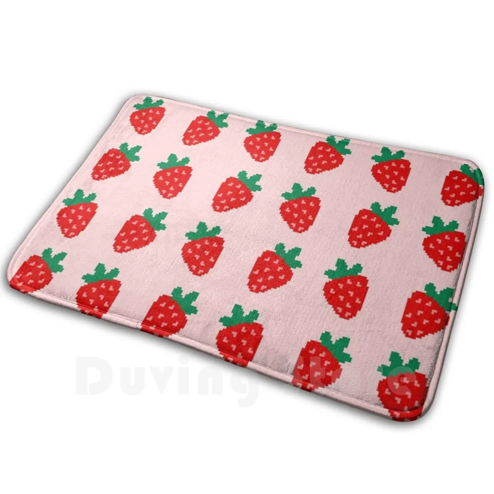 سجادة الفراولة، سجادة مضادة للانزلاق، سجادة أرضية لغرفة النوم، الماس، فن البكسل الماسي #1