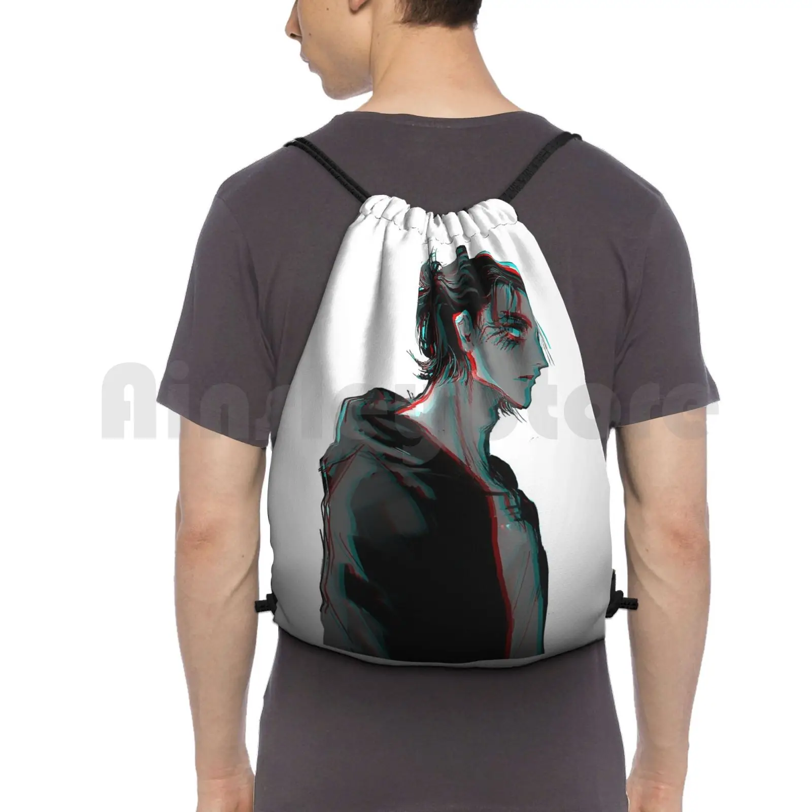 

Рюкзак Eren с цифровой прошивкой, сумки на шнурке, спортивная сумка, водонепроницаемая сумка Eren Yeager Levi Attack On Titan Shingeki No Kyojin